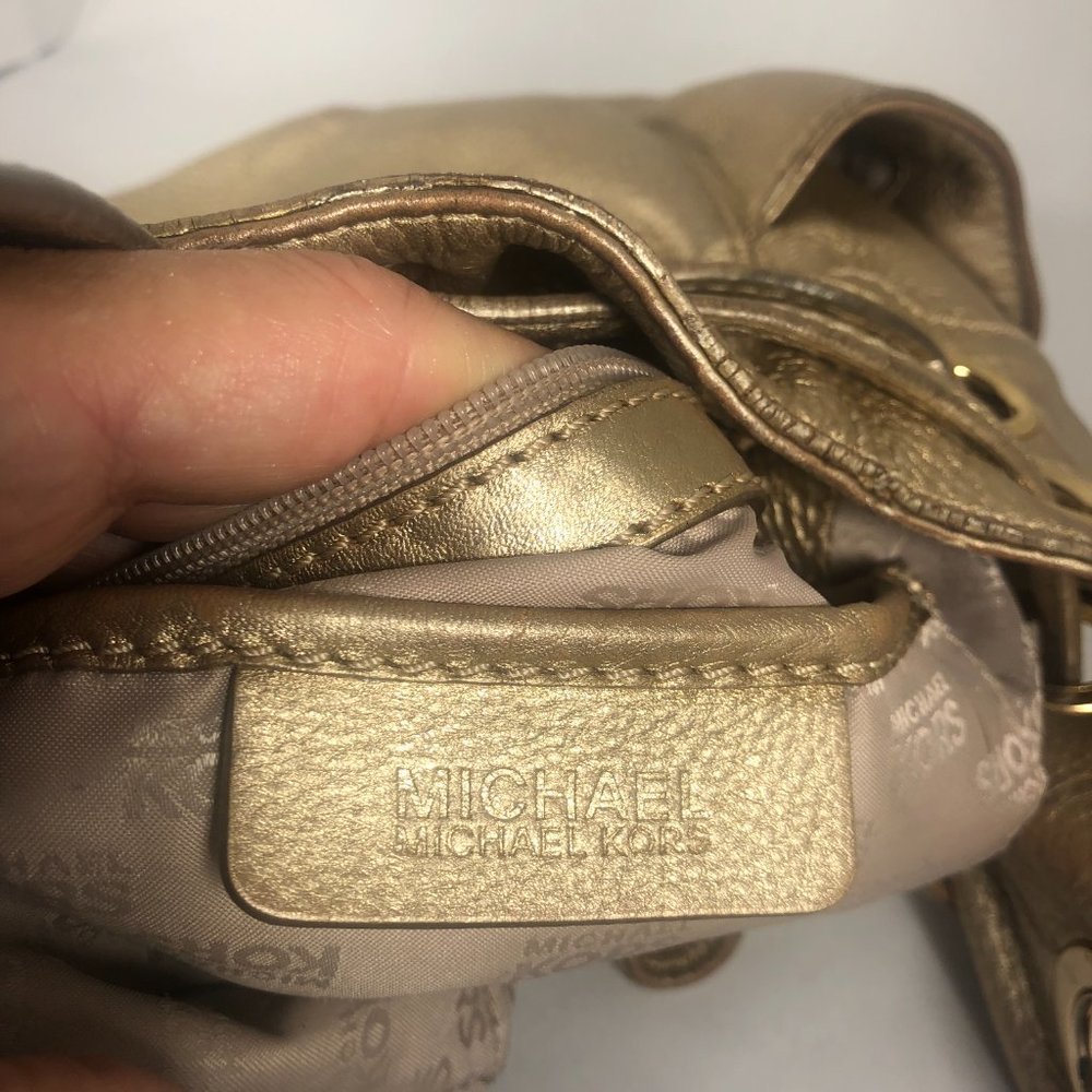 Michael Kors Gold Pebbled Leather Medium Hobo Bag - Authentic, Gently Used - Picture 13 of 13